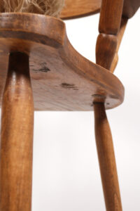 Brutalist eiken haardstoel wabi-sabi fauteuil – foto 14