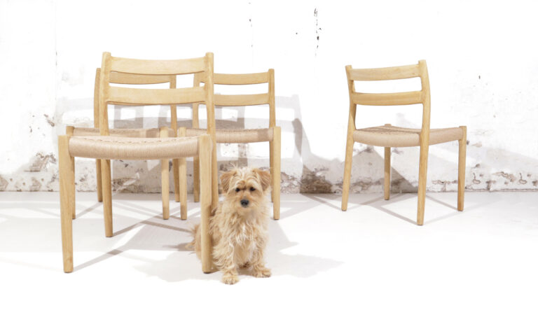 Niels O. Møller Model 84 Soaped Oak Dining Chair for J.L. Møllers