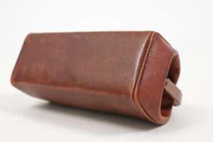 Art deco handtas bruin geribbeld leer 1920 – foto 9