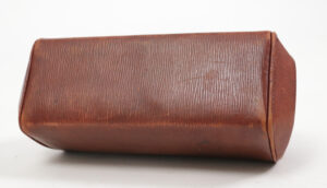 Art deco handtas bruin geribbeld leer 1920 – foto 10