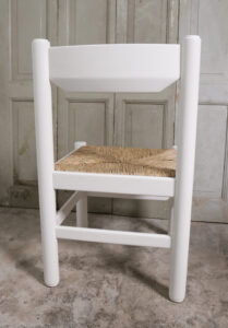 Witte biezen eetkamerstoelen Vico Magistretti Perriand stijl jaren 70 – foto 8