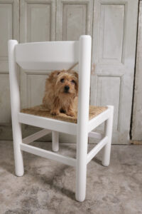 Witte biezen eetkamerstoelen Vico Magistretti Perriand stijl jaren 70 – foto 10