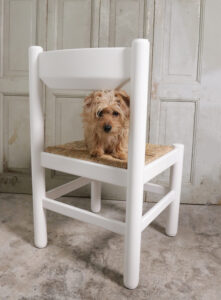 Witte biezen eetkamerstoelen Vico Magistretti Perriand stijl jaren 70 – foto 11