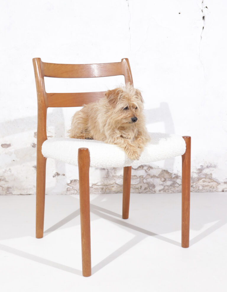 3 x Niels O. Møller Model 84 Teak Boucle Dining Chair for J.L. Møllers, 1976