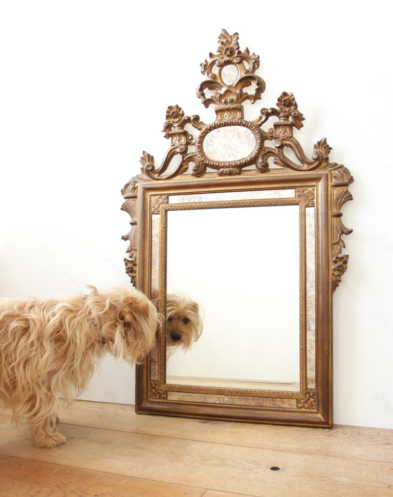 Decoratieve spiegel goud en “oud” glas