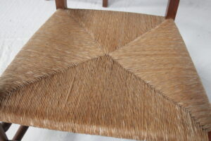 Hollandse eiken ladderback fauteuil met biezen zitting jaren 30 – foto 12