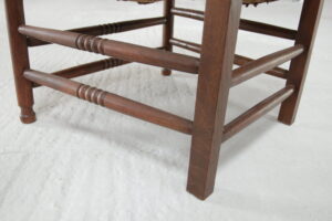 Hollandse eiken ladderback fauteuil met biezen zitting jaren 30 – foto 13
