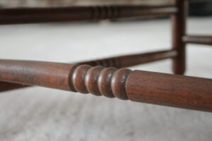 Hollandse eiken ladderback fauteuil met biezen zitting jaren 30 – foto 14