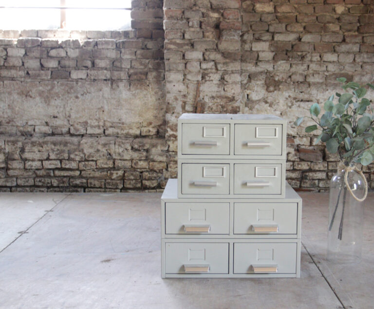 4 Vintage Metalen Archiefkastjes uit de jaren 50