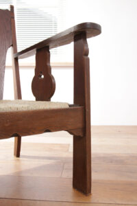 Brutalist eiken loungestoelen nieuwe biezen zitting 1935 – foto 13
