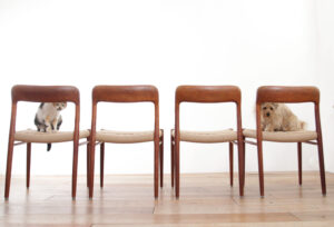 Niels Otto Møller model 75 teak eetkamerstoelen papercord – foto 2