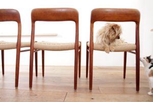 Niels Otto Møller model 75 teak eetkamerstoelen papercord – foto 5