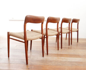 Niels Otto Møller model 75 teak eetkamerstoelen papercord – foto 6