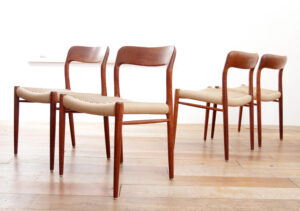 Niels Otto Møller model 75 teak eetkamerstoelen papercord – foto 7