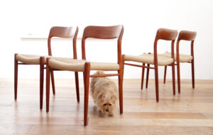 Niels Otto Møller model 75 teak eetkamerstoelen papercord – foto 8