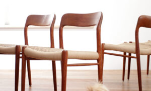 Niels Otto Møller model 75 teak eetkamerstoelen papercord – foto 9