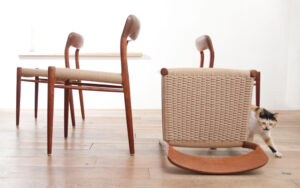 Niels Otto Møller model 75 teak eetkamerstoelen papercord – foto 14