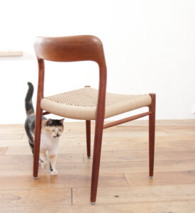 Niels Otto Møller model 75 teak eetkamerstoelen papercord – foto 17