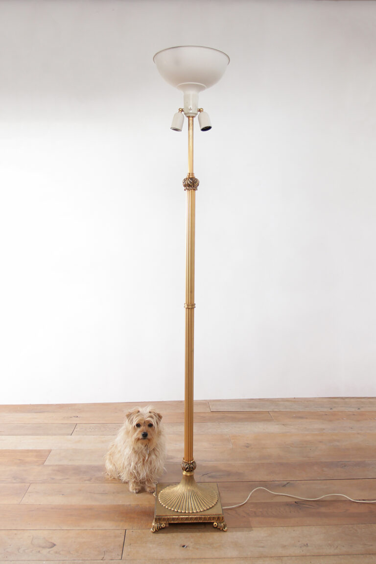 Exclusive Empire Style Gilt Metal Floor Lamp, 1950s