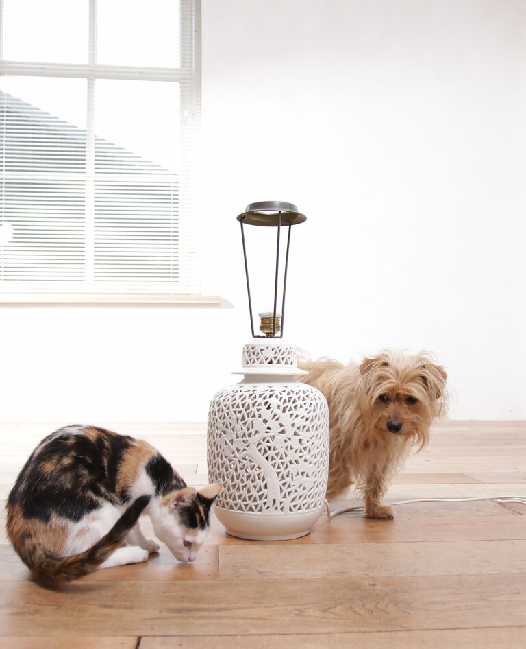 Large Single Blanc de Chine open-work Ginger Jar  Porcelain Table Lamp