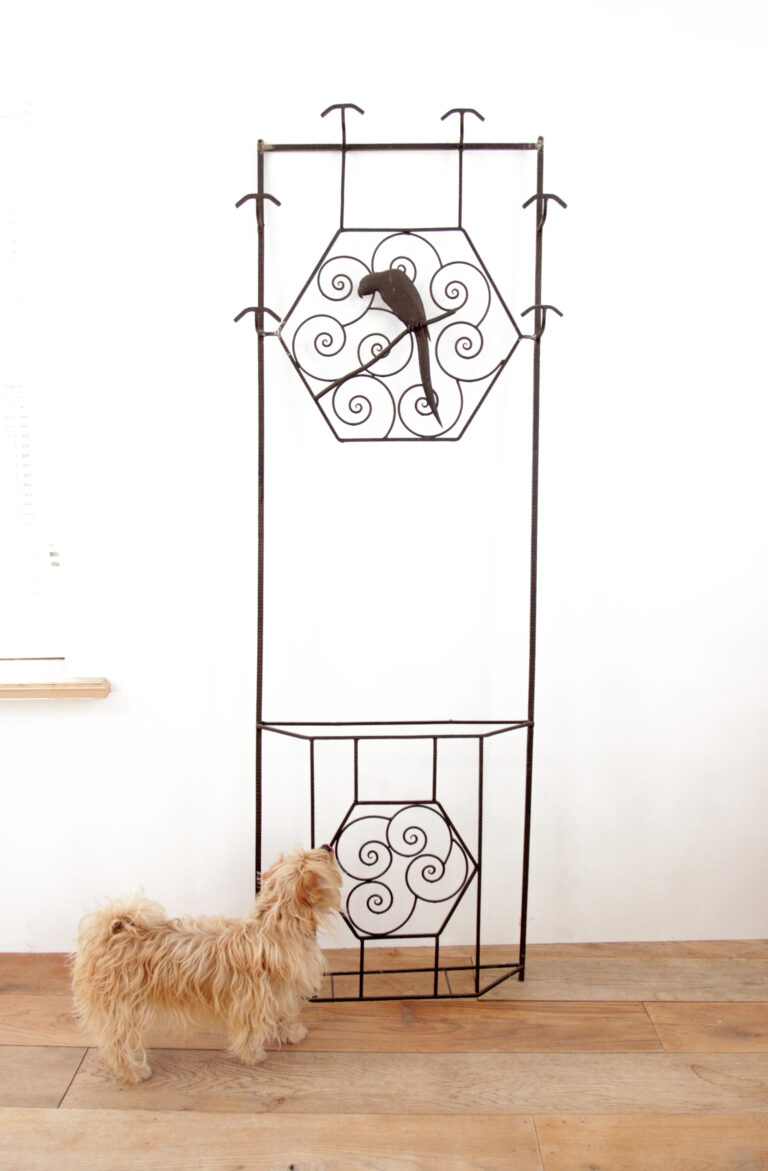Art Deco Metal Coat Rack Umbrella Stand with Parrot