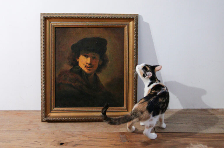 19e eeuws Hollandse school studie van het zelfportret van Rembrandt