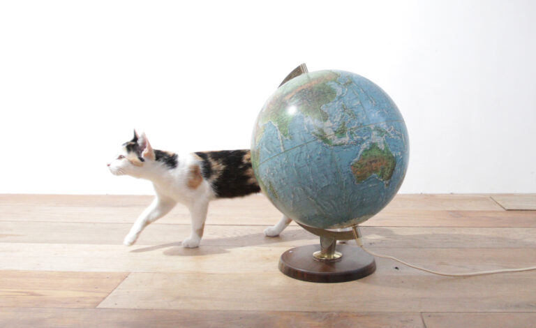Wereldbol met verlichting Scan Globe A/S Denemarken jaren 70