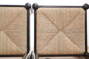 Zwarte biezen eetkamerstoelen Vico Magistretti Perriand stijl jaren 70 – foto 13
