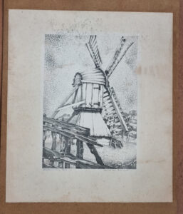 Litho standerdmolen stippeltechniek gesigneerd genummerd 5-100 – foto 1