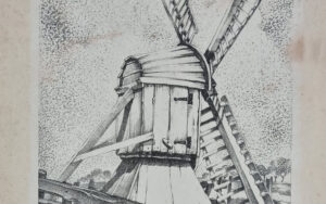 Litho standerdmolen stippeltechniek gesigneerd genummerd 5-100 – hoofdfoto