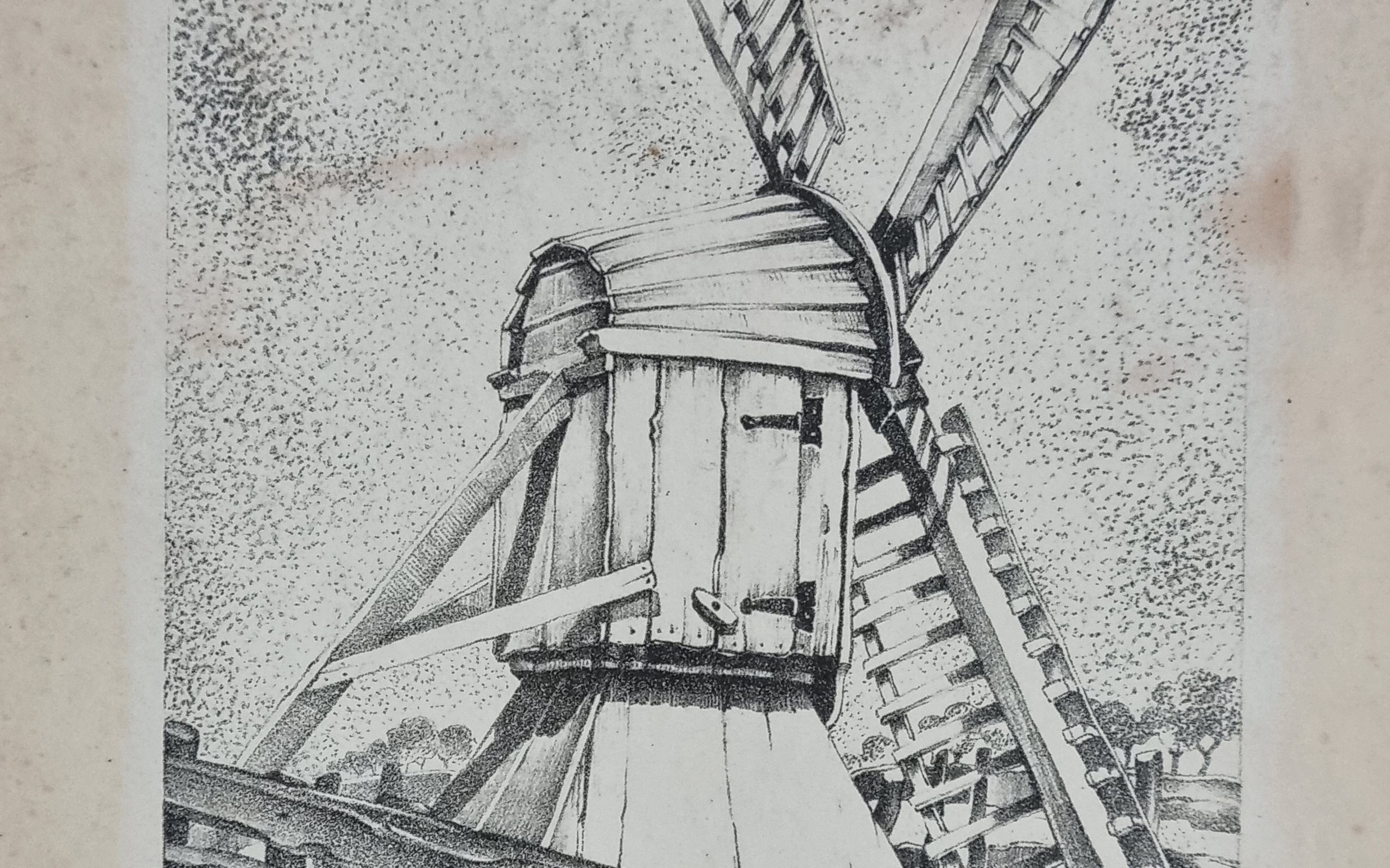 Litho standerdmolen stippeltechniek gesigneerd genummerd 5-100 – hoofdfoto