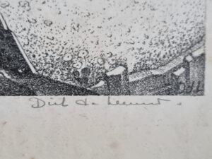 Litho standerdmolen stippeltechniek gesigneerd genummerd 5-100 – foto 3