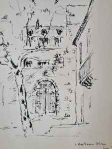 Pentekening Chateau de Blois inkt 1962 – foto 2