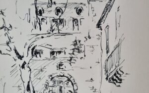 Pentekening Chateau de Blois inkt 1962 – hoofdfoto