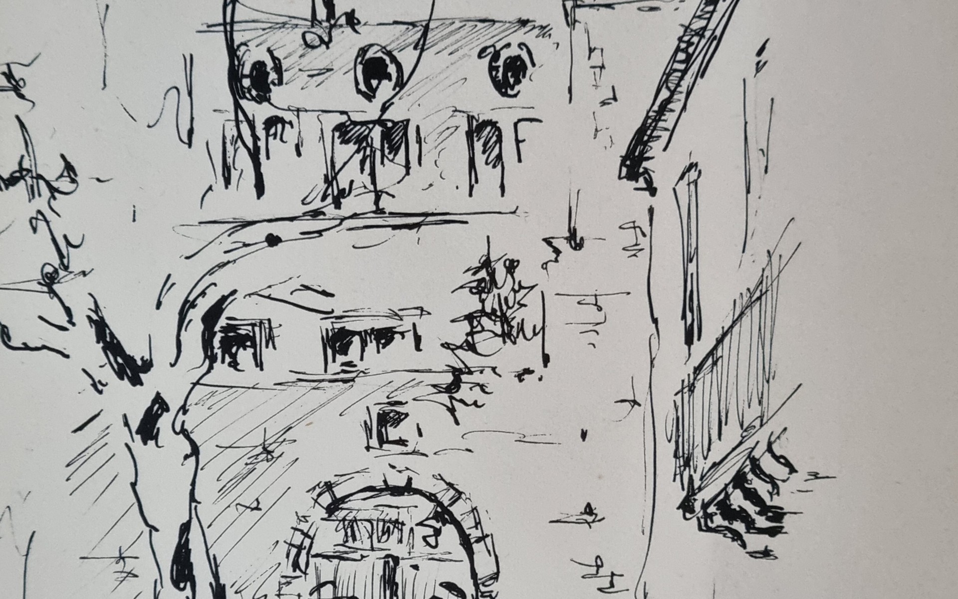 Pentekening Chateau de Blois inkt 1962 – hoofdfoto