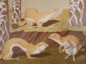 Art nouveau litho hermelijnen Verneuil Animal dans la decoration 1897 – foto 3