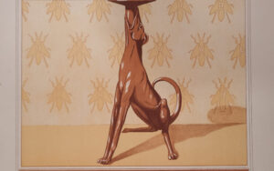 Art nouveau litho Verneuil hond kandelaar bijen fries 1897 – hoofdfoto