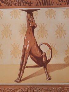 Art nouveau litho Verneuil hond kandelaar bijen fries 1897 – foto 4