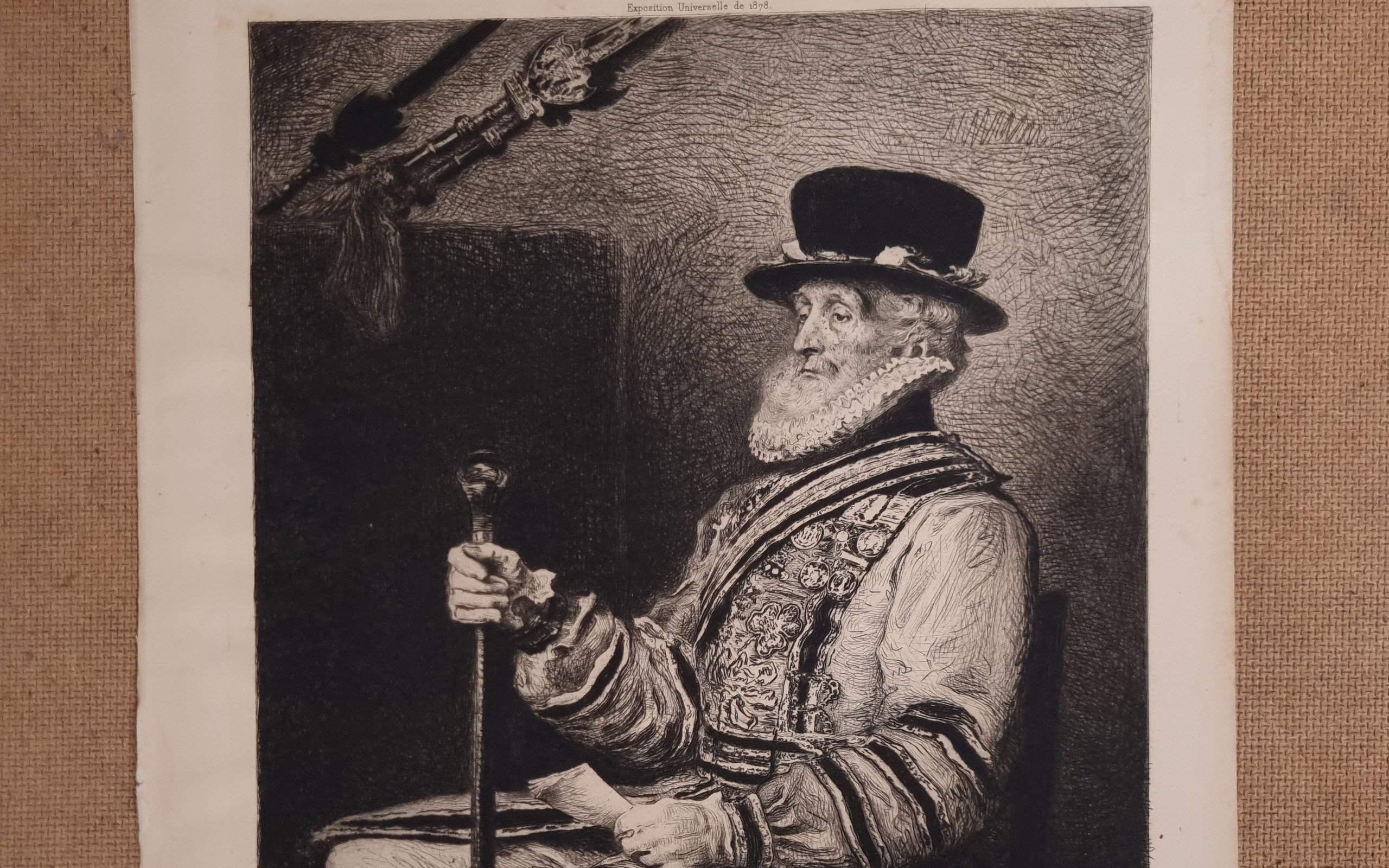 Ets Yeoman of the Guard Waltner naar Millais L Art 1878 – hoofdfoto