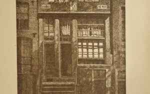 Prent Amsterdamse gevel Anno 1648 gesigneerd D F Eberhardt – hoofdfoto