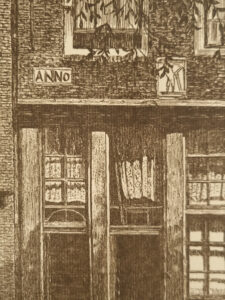 Prent Amsterdamse gevel Anno 1648 gesigneerd D F Eberhardt – foto 6