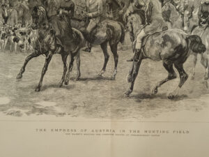 Houtgravure Empress of Austria hunting field The Graphic 1881 Sisi – foto 4