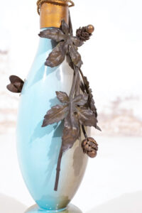 Art nouveau Jugendstil vaaslamp brons vlieg hop – foto 6