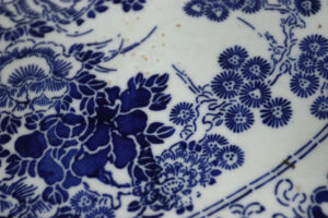 Japanse achthoekige schaal blauw-wit inban Meiji – foto 3