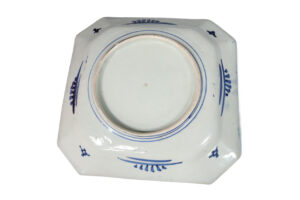 Japanse achthoekige schaal blauw-wit inban Meiji – foto 4
