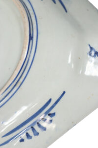 Japanse achthoekige schaal blauw-wit inban Meiji – foto 5