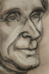 Houtskool portret oudere vrouw dubbelzijdige tekening 1979 – foto 3