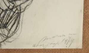 Houtskool portret oudere vrouw dubbelzijdige tekening 1979 – foto 6