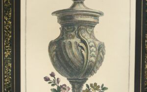 Handgekleurde gravure siervaas Jacque Daumont – hoofdfoto