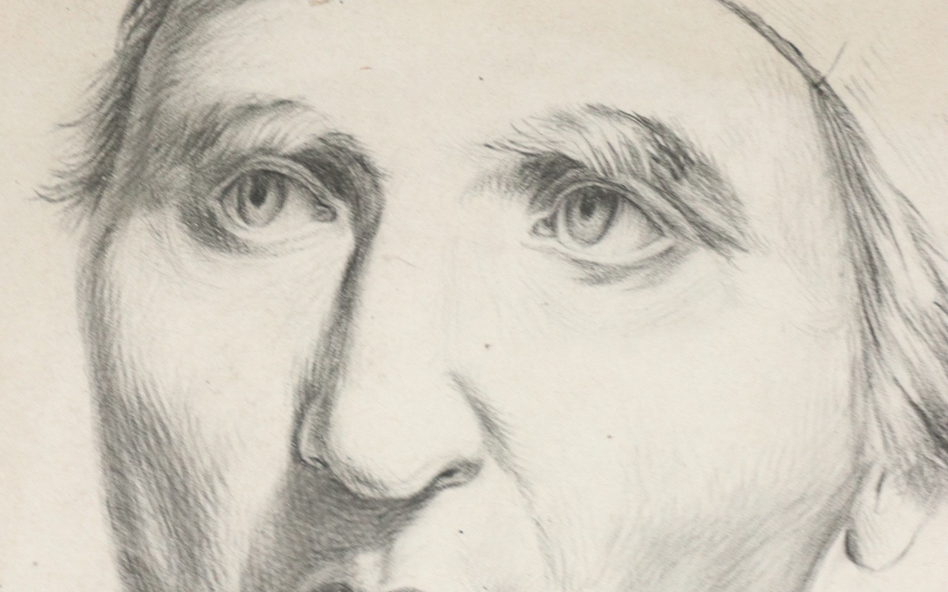 Potloodtekening portret man met muts – hoofdfoto